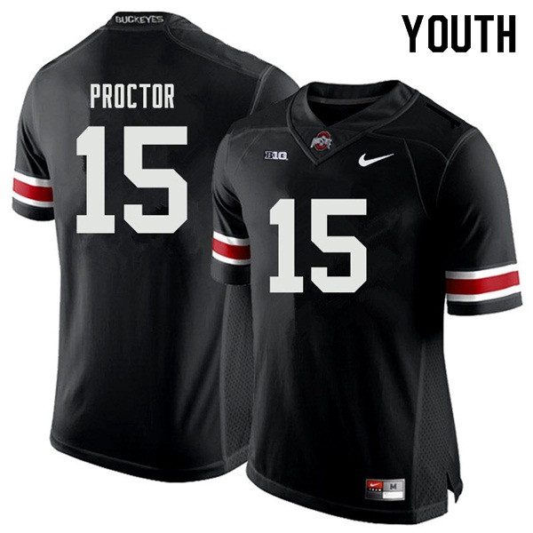 Ohio State Buckeyes Josh Proctor Youth #15 Black Authentic Stitched College Football Jersey